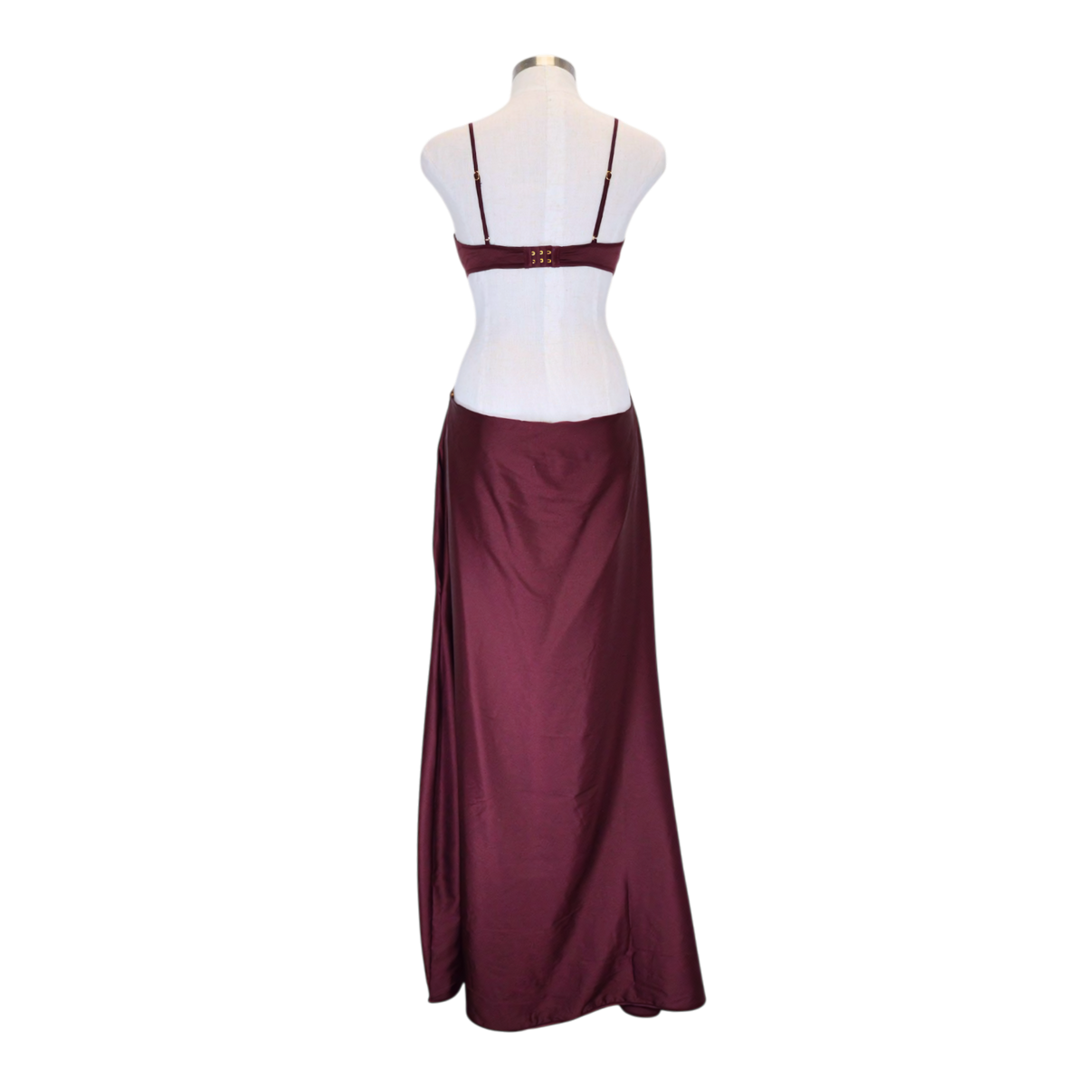 5612 Satin Cut Out Long Dress