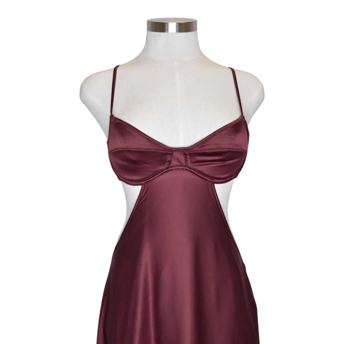 5612 Satin Cut Out Long Dress