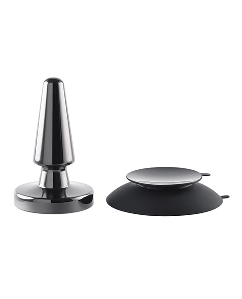 Evolved Beginner Vibrating Rechargeable Metal Plug -Black
