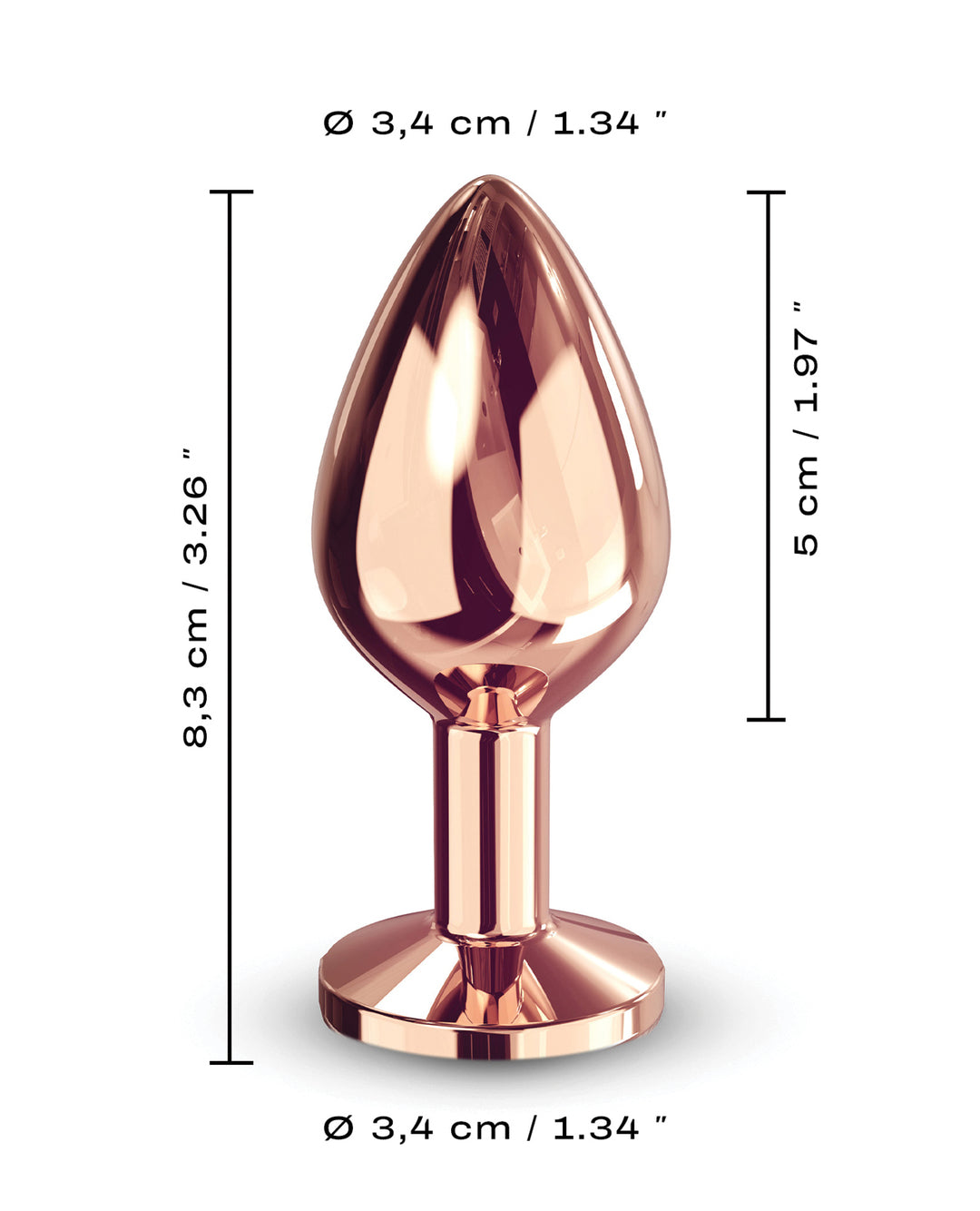Dorcel Aluminum Bejeweled Diamond Plug -Rose Gold Medium
