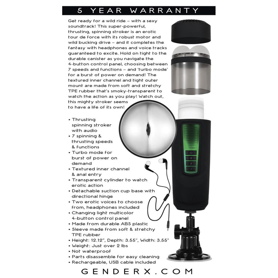 Message In A Bottle Rechargeable Thrusting Spinning Stroker