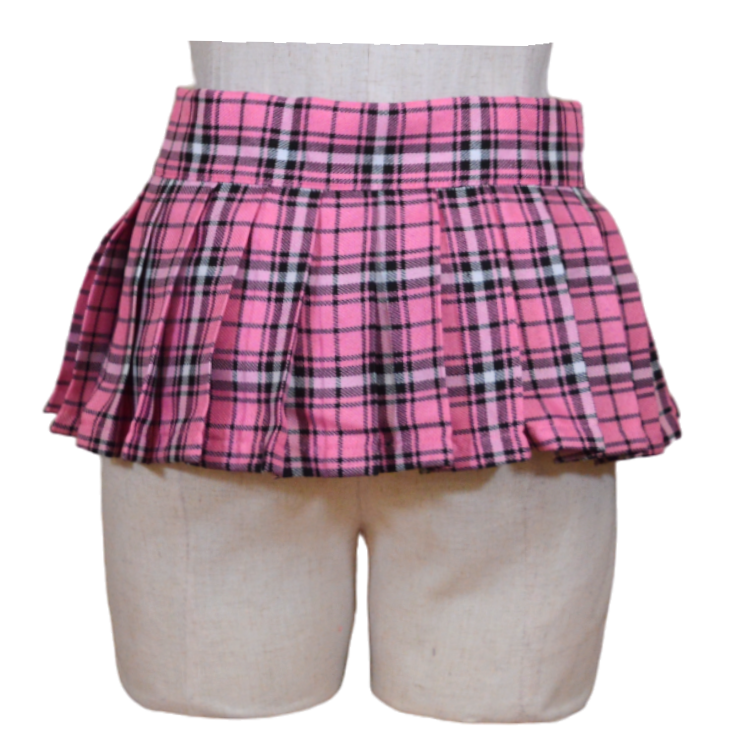 11711 Pink Plaid Rip Off School Girl Skirt