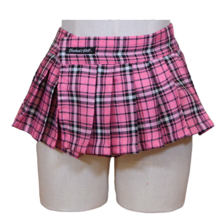 11711 Pink Plaid Rip Off School Girl Skirt