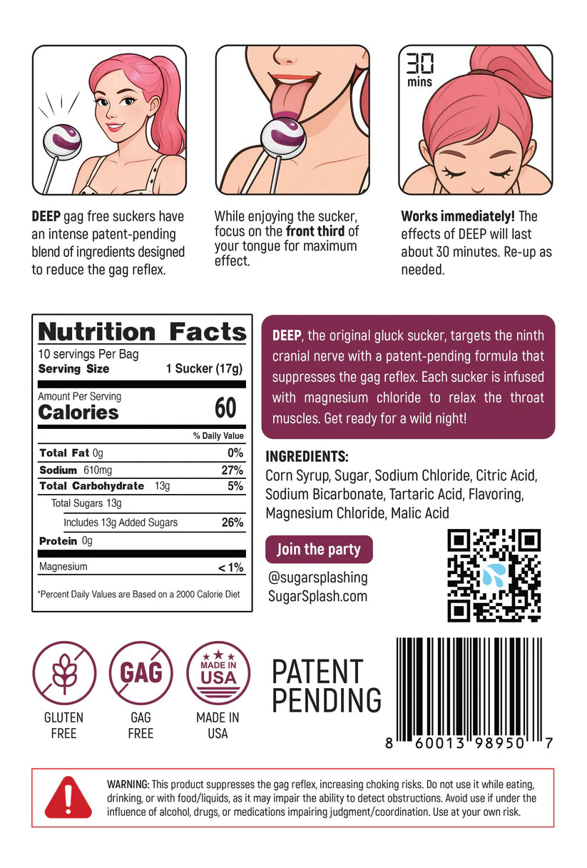 Sugar Splash Deep Gag Suppressing Sucker