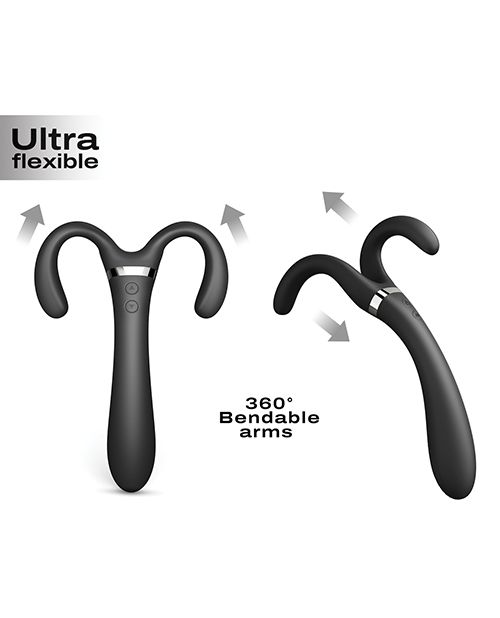 Dorcel Infinite Joy Bendable Forked Vibrator Black