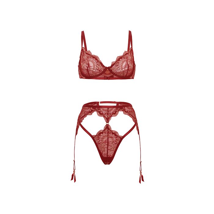 40063 Burgundy Unlined Underwire Set
