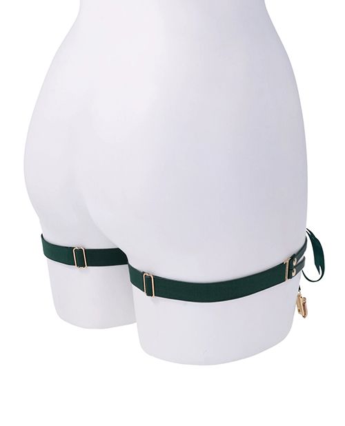 Sex & Mischief Indica Laced Up Garters Green