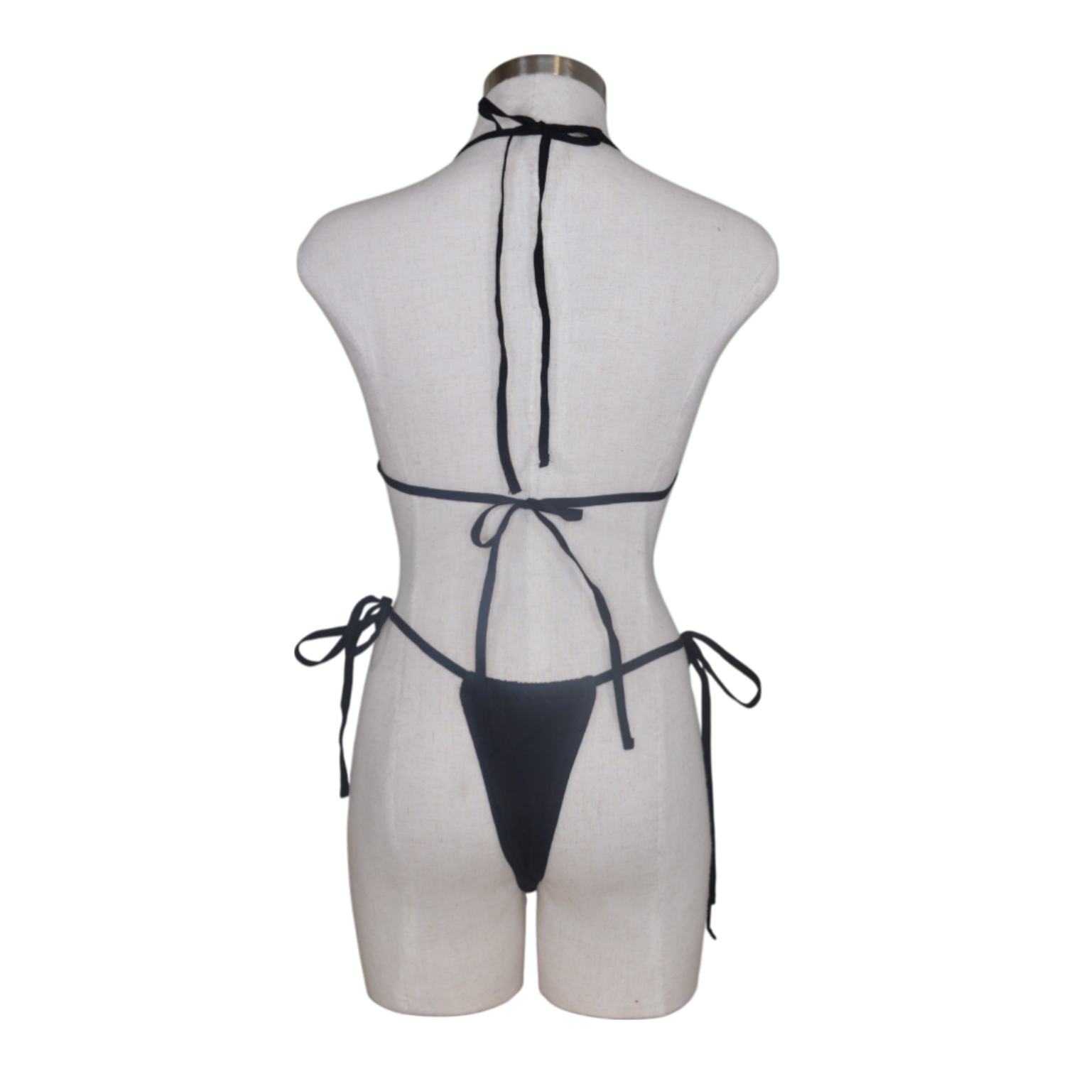 81663 Rhinestone Bikini Top Side Tie Thong