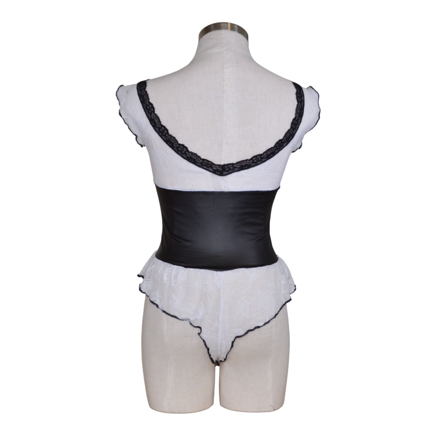 60058 French Maid Lace Bodysuit Corset Set