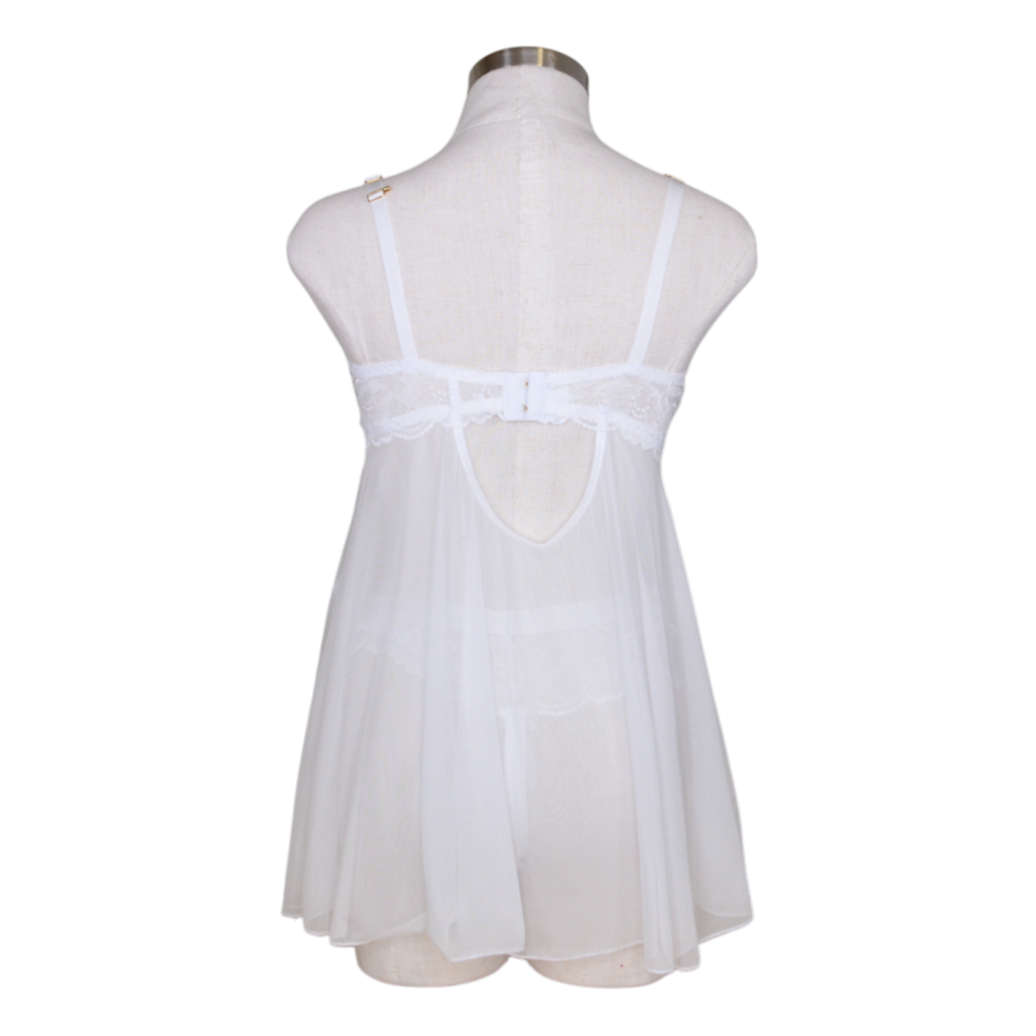 25127 Scallop Stretch Lace & Mesh Babydoll