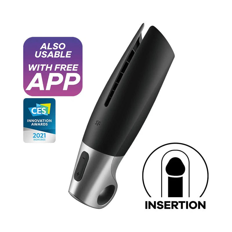 Satisfyer Power Stroker Rechargeable Silicone Stroker -Black