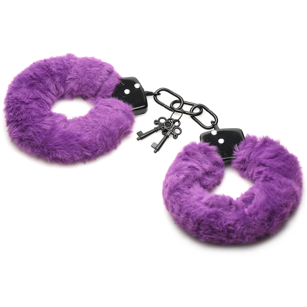 Master Series Cuffed in Fur Furry Handcuffs -Purple