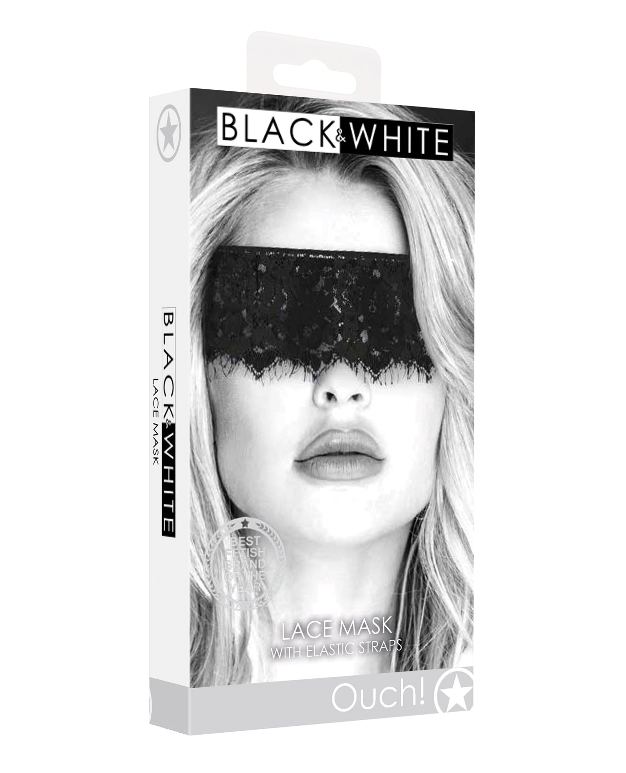 Ouch! Lace Mask with Elastic Straps -Black