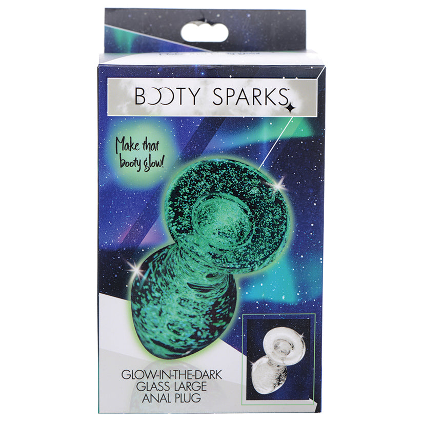 Booty Sparks Glow-In-The-Dark Glass Anal Plug