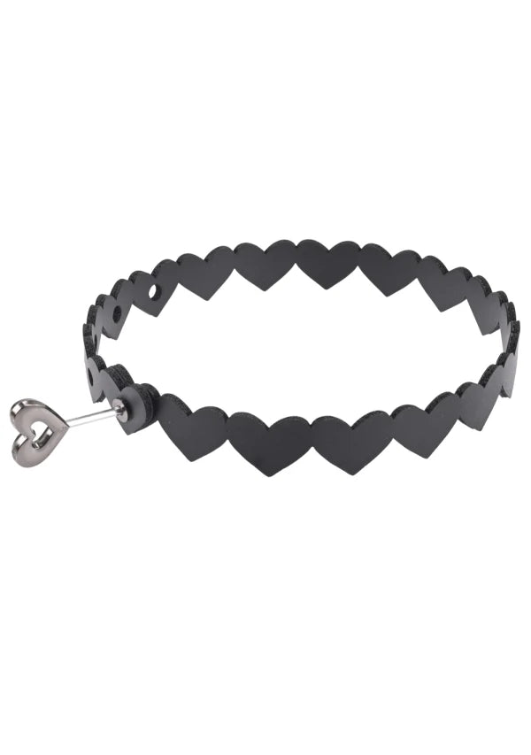 Sex & Mischief Heart Day Collar -Black
