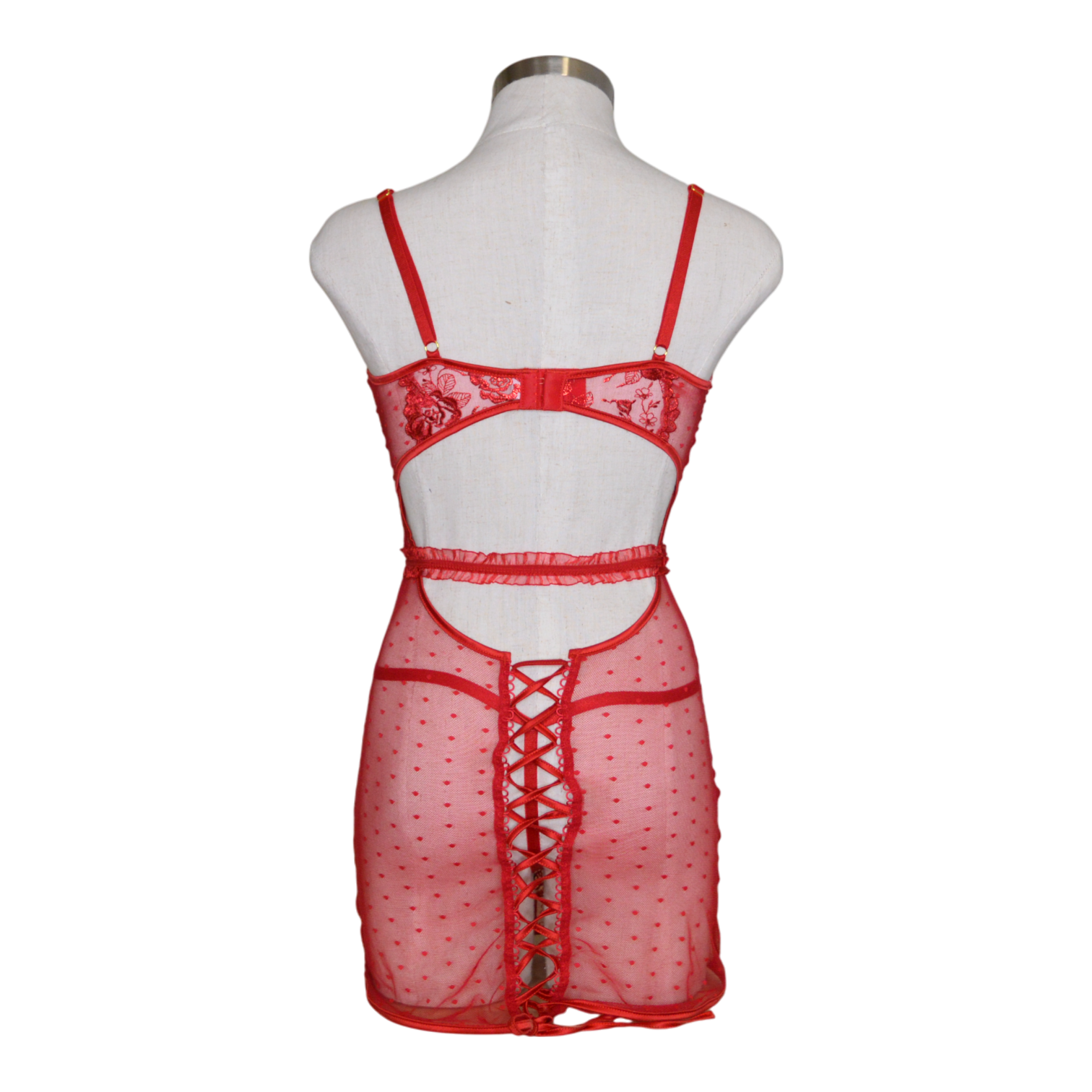 775554 Metallic Rose Embroidered Chemise