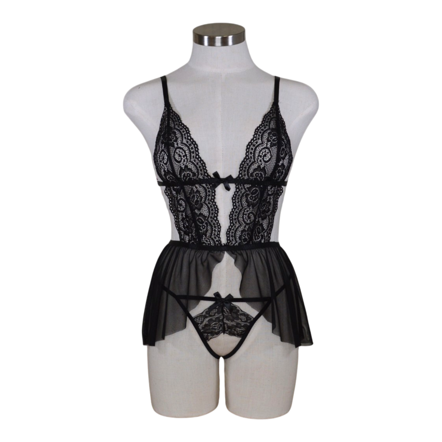 81677 Lace Sheer Skirt Set