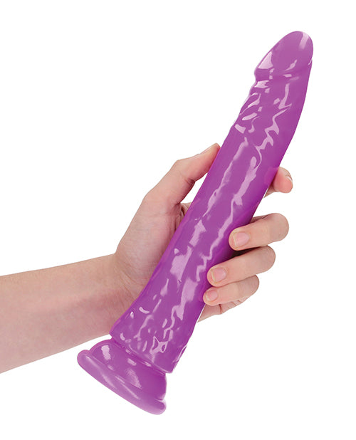 Shots RealRock 10" Slim Dildo Glow in the Dark