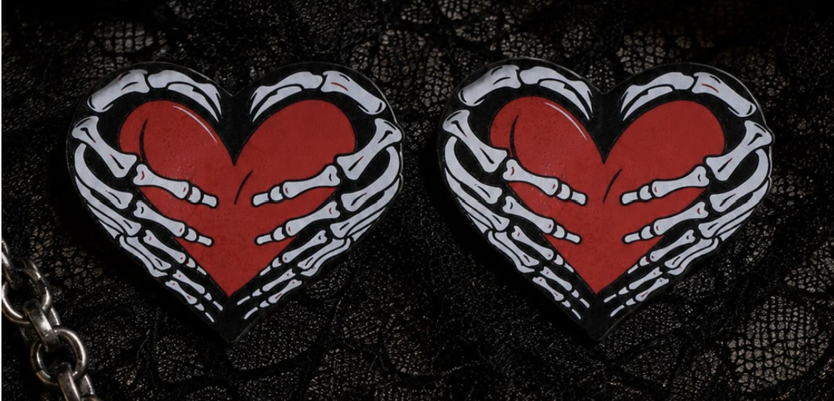 Skeleton Hands Heart Pasties