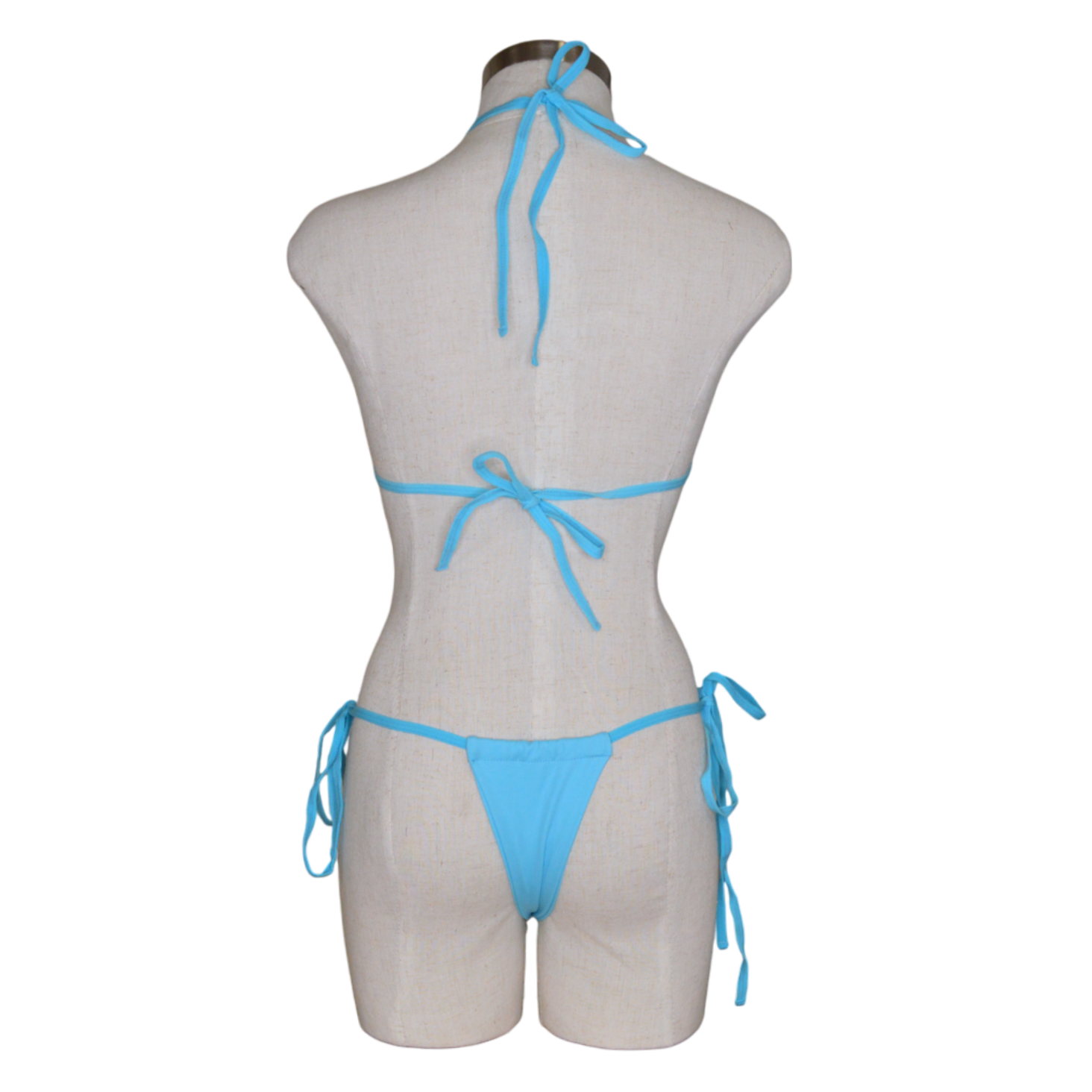 81663 Rhinestone Bikini Top Side Tie Thong