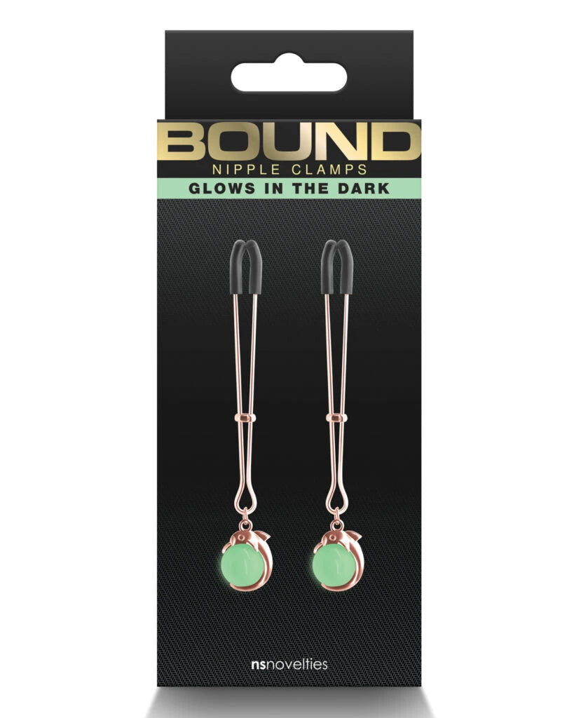 Bound Nipple Clamps G1 Iron Glow in the Dark -Rose Gold