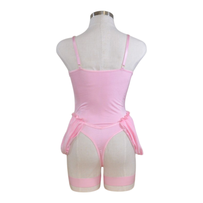 11686 Pink Lace Up Teddy