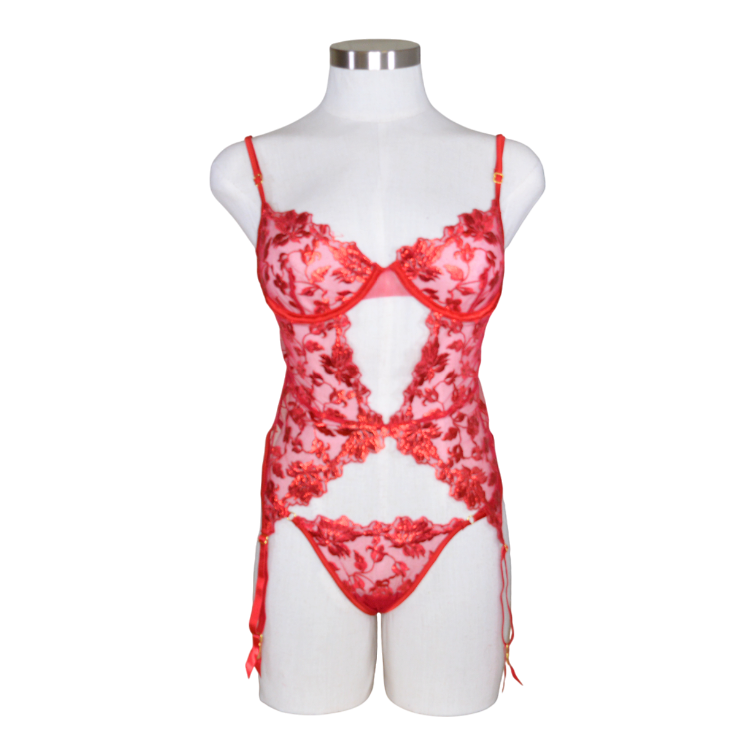 8964 Lace & Mesh Underwire Bustier