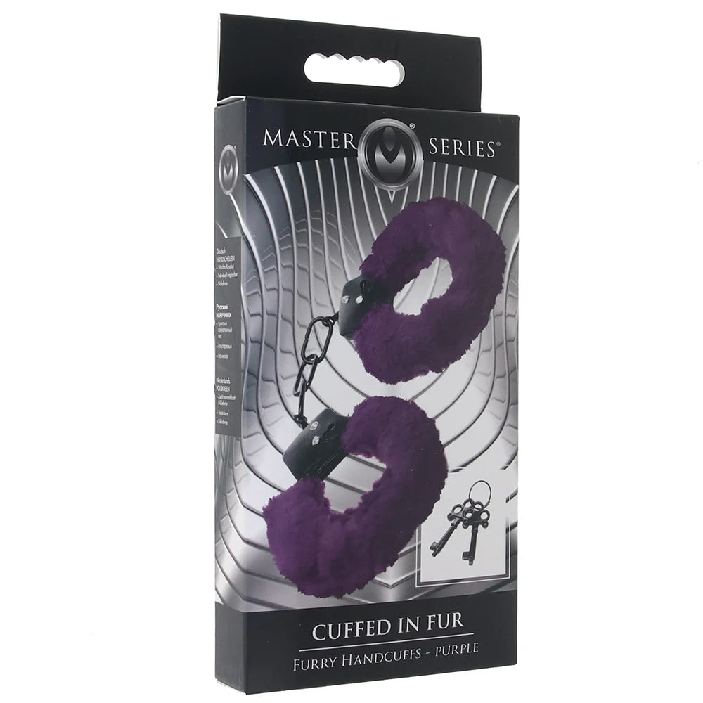Master Series Cuffed in Fur Furry Handcuffs -Purple Master Series Cuffed in Fur Furry Handcuffs -Purple