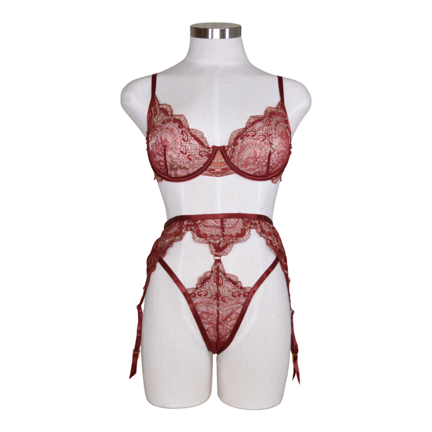 40063 Burgundy Unlined Underwire Set