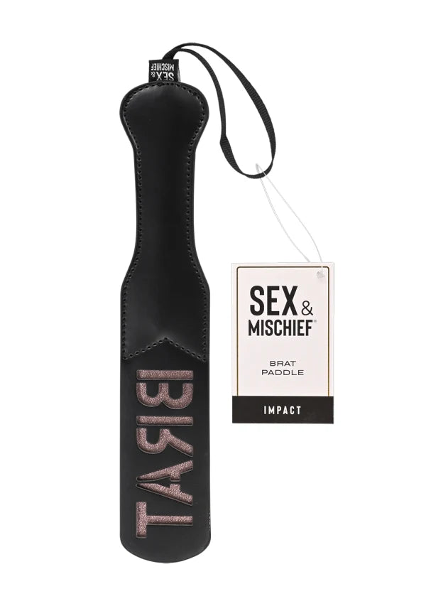 Sex & Mischief Brat Paddle -Black/Rose Gold