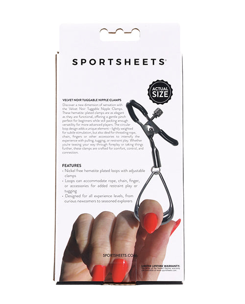 Sportsheets Velvet Noir Tuggable Nipple Clamps