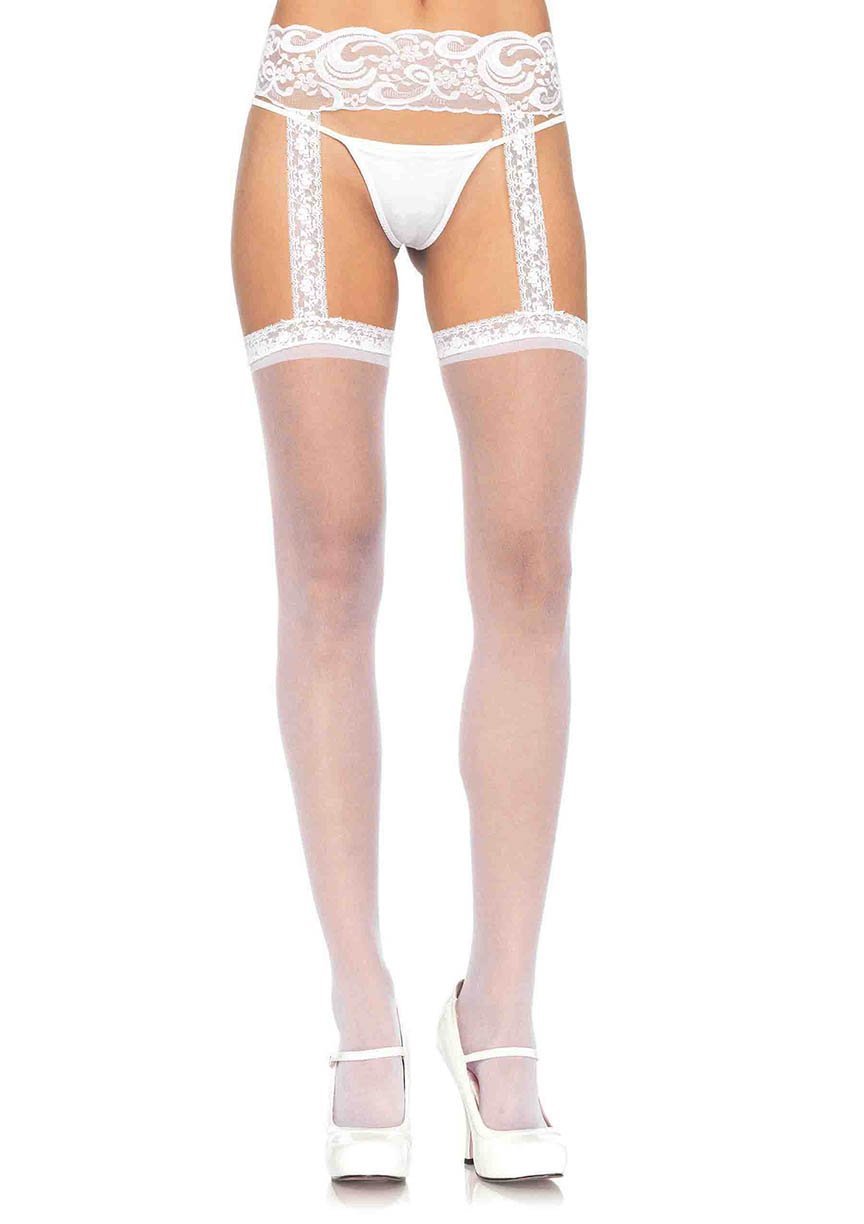 1767 Sheer Thigh Highs with Garter Belt