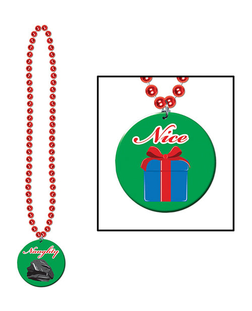 Holiday Beads w/ Naughty or Nice Medal