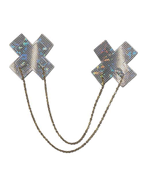 Pastease Premium Glitter Chains Disco Cross White