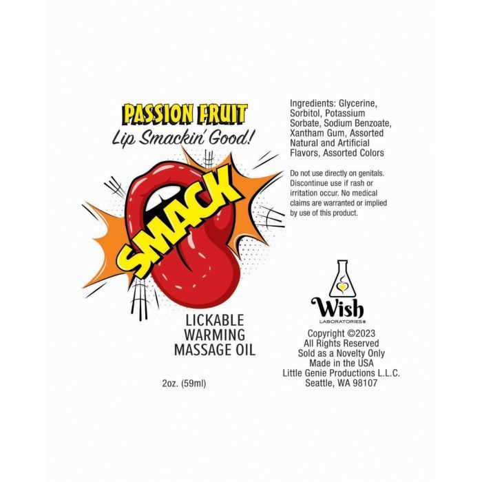 Smack Warming Massage Oil 2 oz