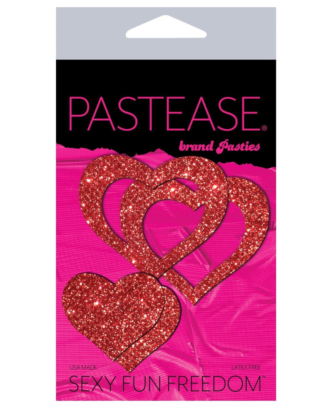 Patease Glitter Peek-a-Boo Hearts Red