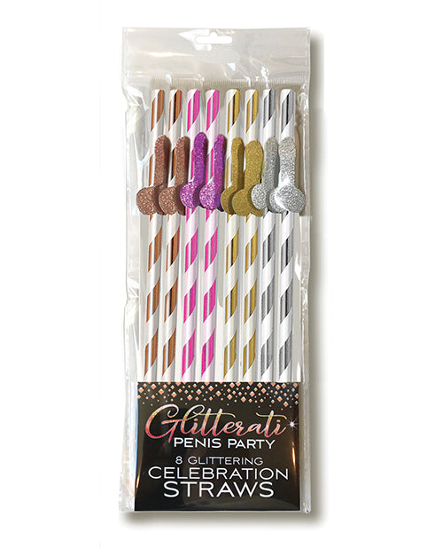Glitterati Tall Penis Party Straws