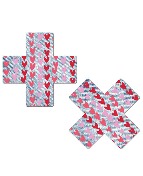 Pastease Light Denim Hearts