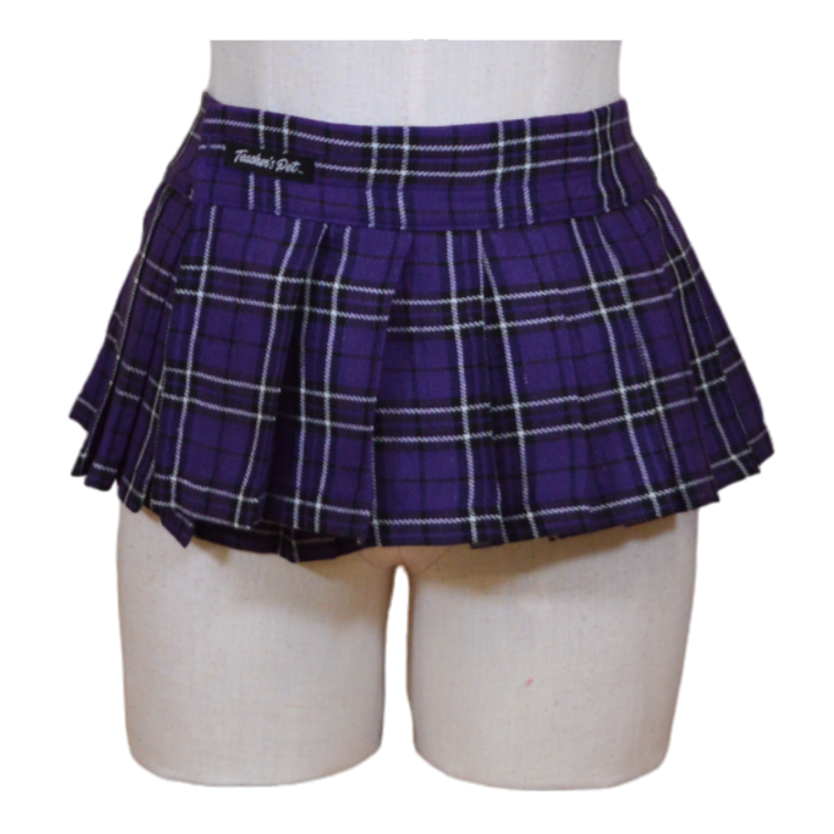 This image displays a stylish plaid skirt, perfect for making a fashion statement at school or during extracurricular activities. The skirt features a bold purple color with a classic checkered pattern, enhancing its playful yet chic appeal.