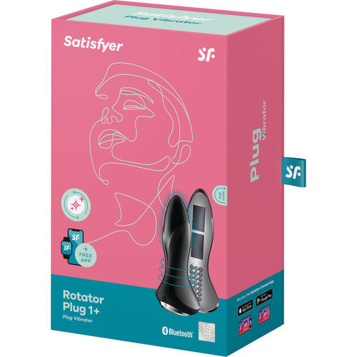 Satisfyer Rotator Plug 1+ Silicone Vibrating Anal Stimulator -Black