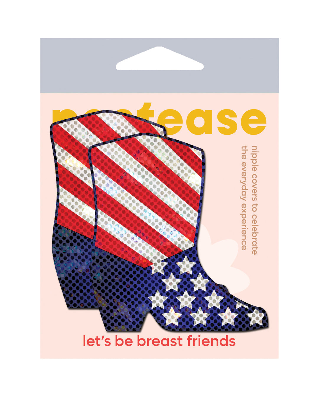 Pastease Premium Sparkling Stars & Strips USA Cowboy Boot - Red/White/Blue