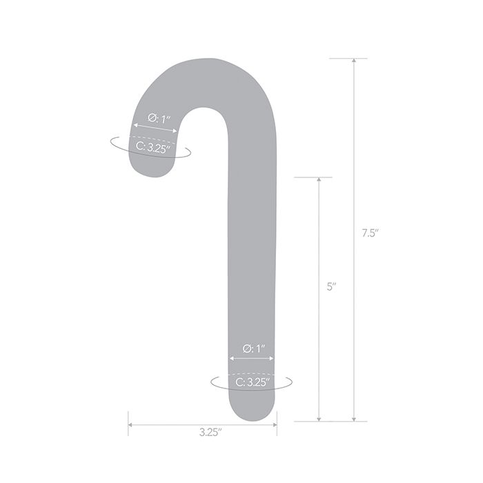 Glas Candy Cane Dream 7.5 in. Glass Dildo