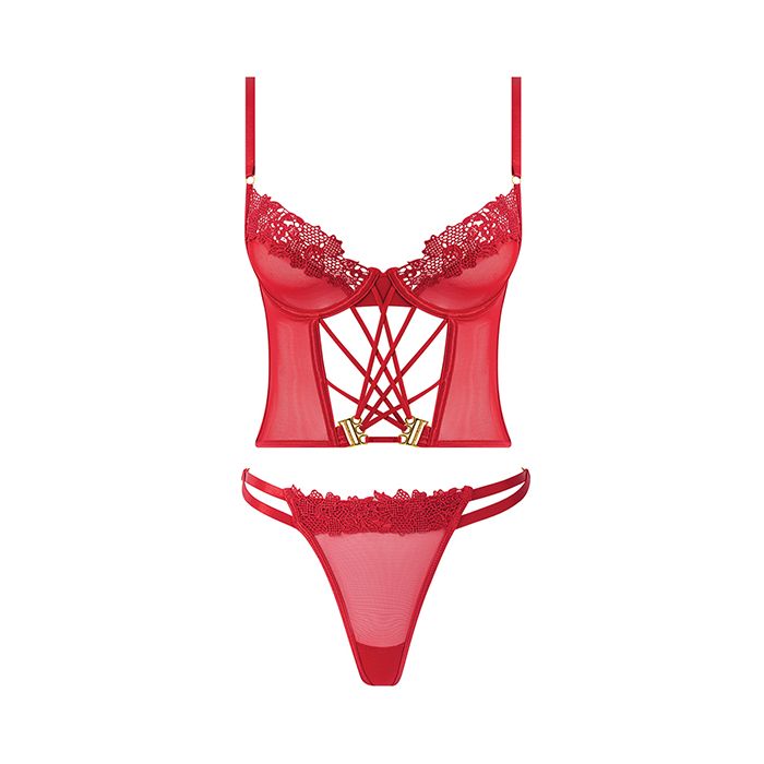 4503 Front Lace Bustier Set