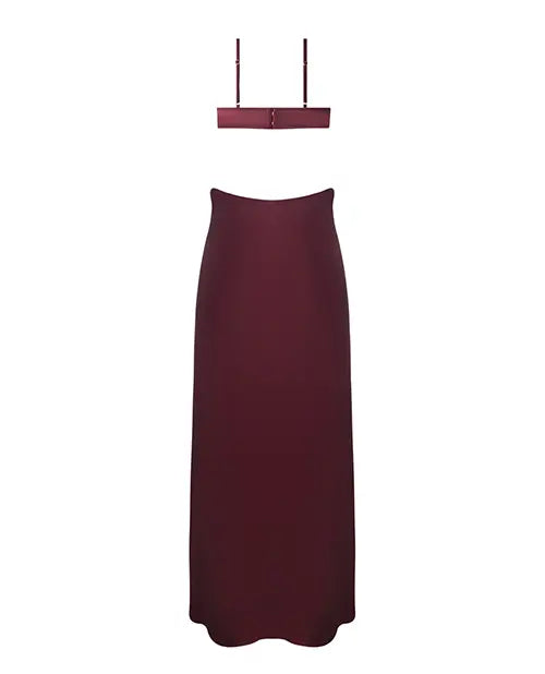 5612 Satin Cut Out Long Dress