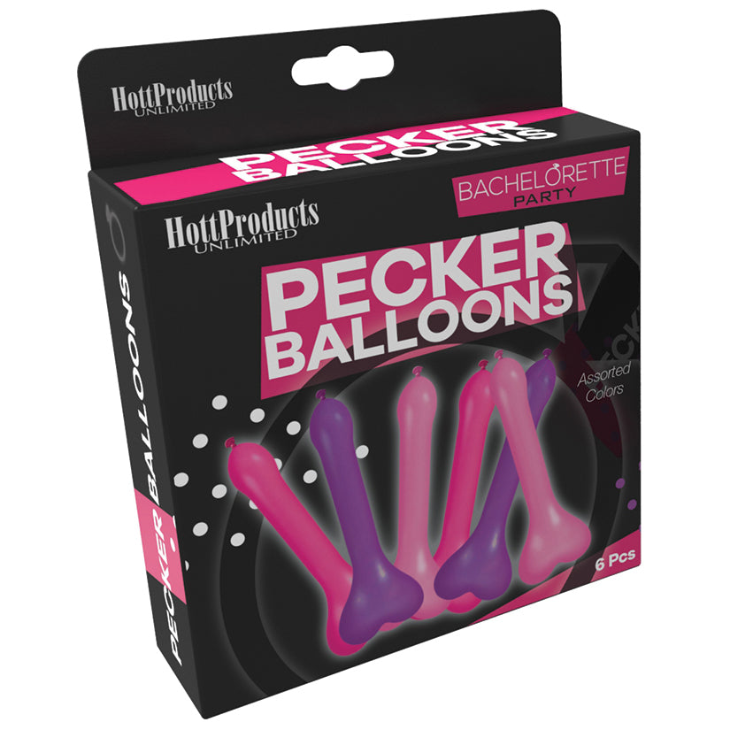 Pecker Balloons - Asst. Colors Box of 6