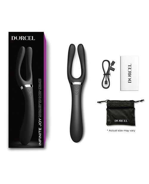 Dorcel Infinite Joy Bendable Forked Vibrator Black Dorcel Infinite Joy Bendable Forked Vibrator Black