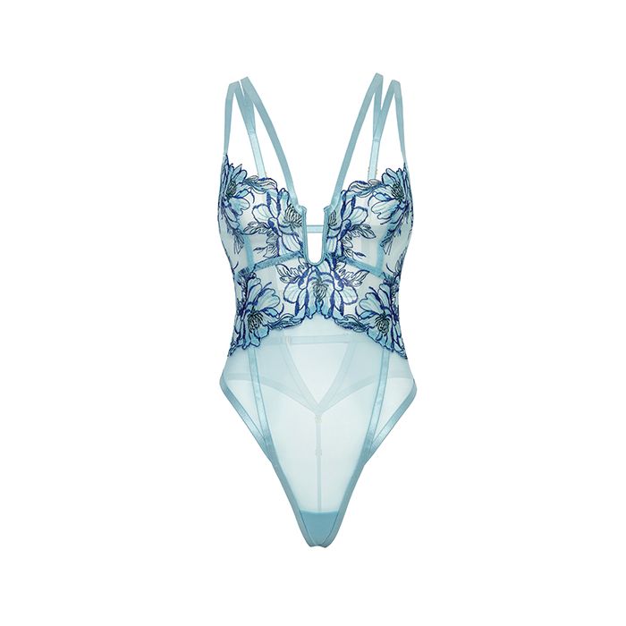 5212121 Strappy Embroidered Teddy