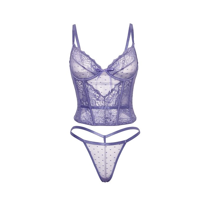 12141 Lace Bustier Set