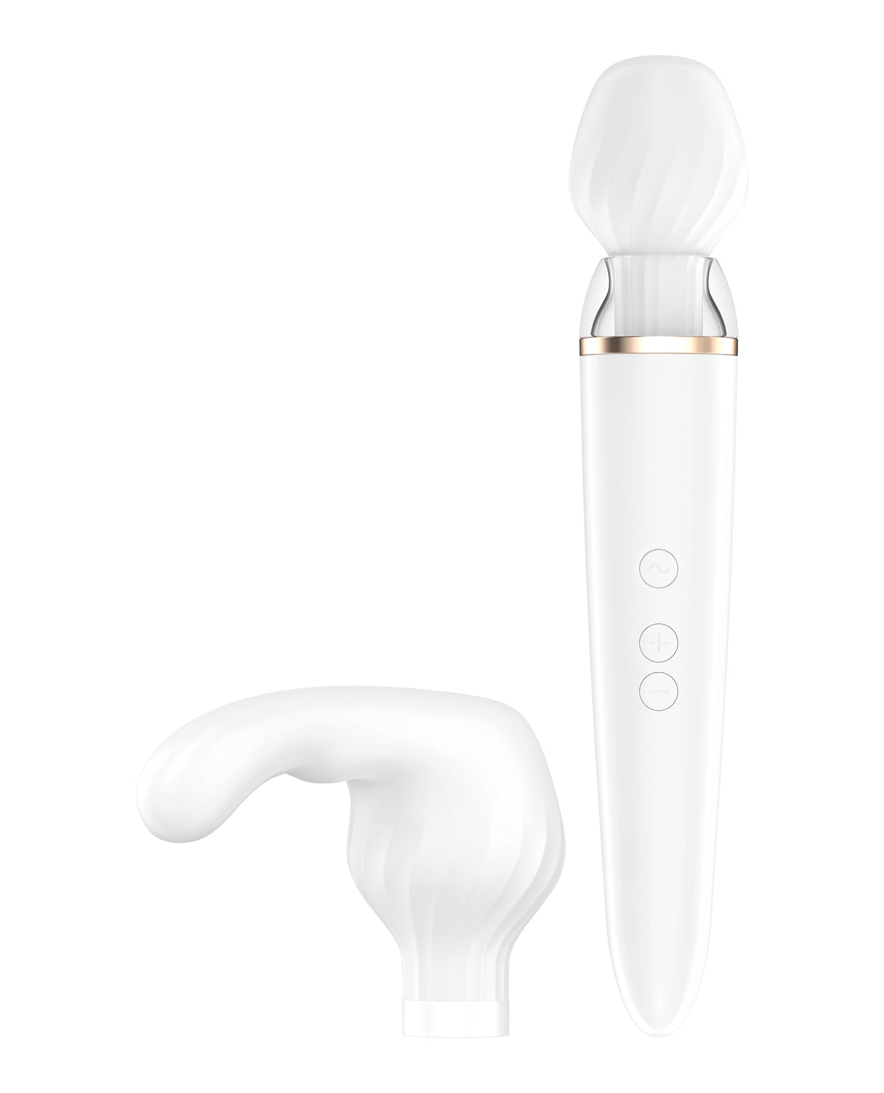 Satisfyer Double Wand-er Rechargeable Silicone Waterproof Massager with Attachment -White
