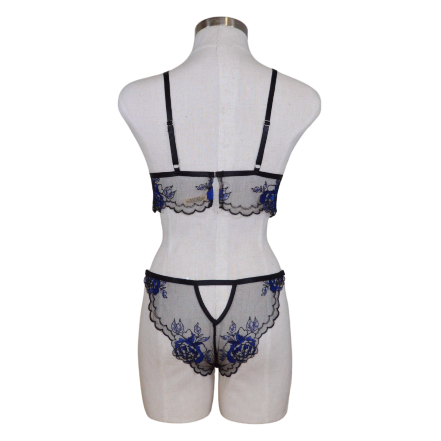 1037  Metallic Peony Bralette Set